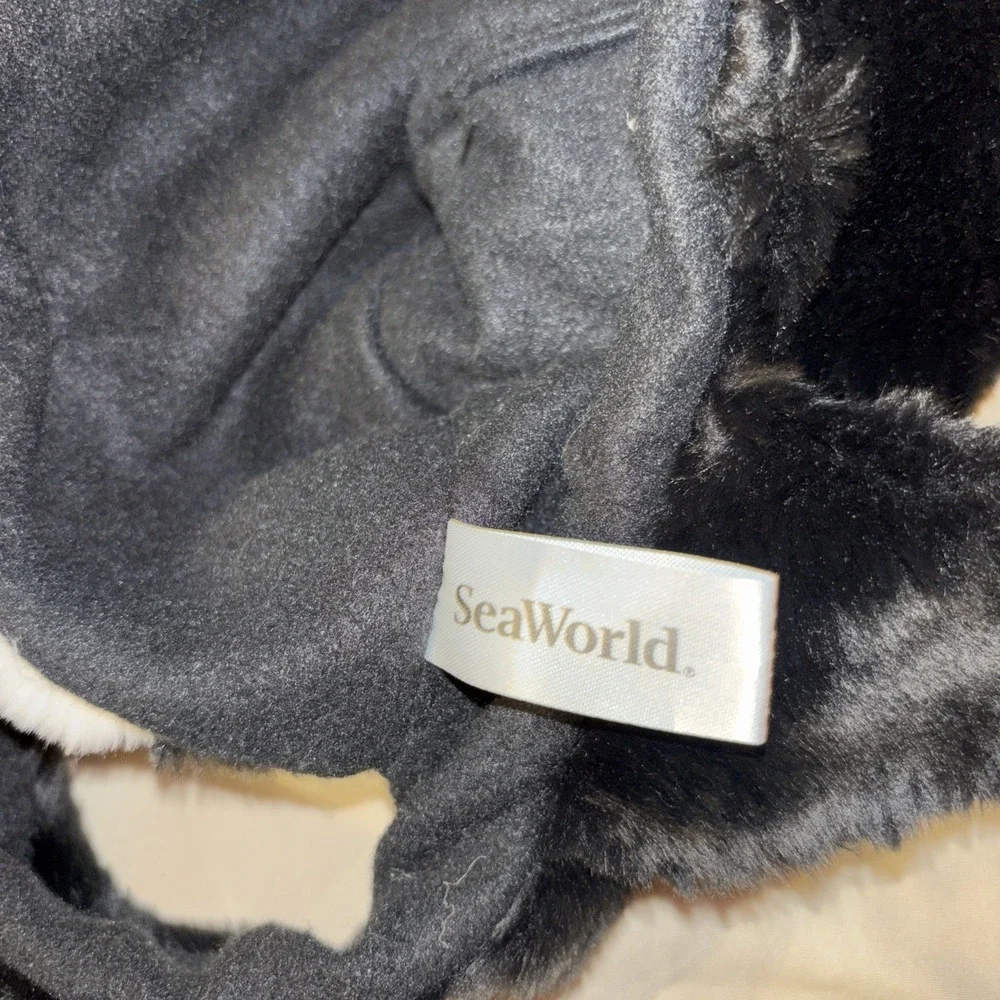 NWT Sea World Plush 3D Hat Lot Of 2 Orca Whale & Emperor Penguin Youth Adult